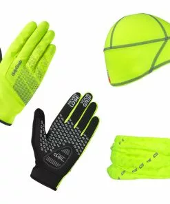 GripGrab Hi-Vis Cycling Essentials Geschenkbox 3er Pack Gelb