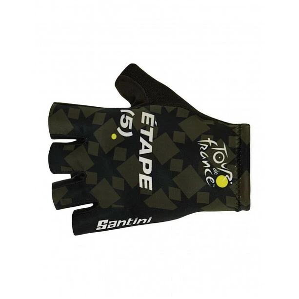 Santini Arenberg Kurzfinger-Handschuhe Schwarz/oliv 3 Santini Arenberg Kurzfinger-Handschuhe Schwarz/oliv