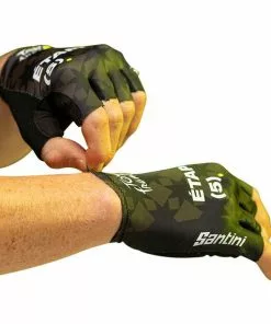 Santini Arenberg Kurzfinger-Handschuhe Schwarz/oliv 7 Santini Arenberg Kurzfinger-Handschuhe Schwarz/oliv -Günstiges Kleidung Geschäft santini arenberg short finger gloves green black 3